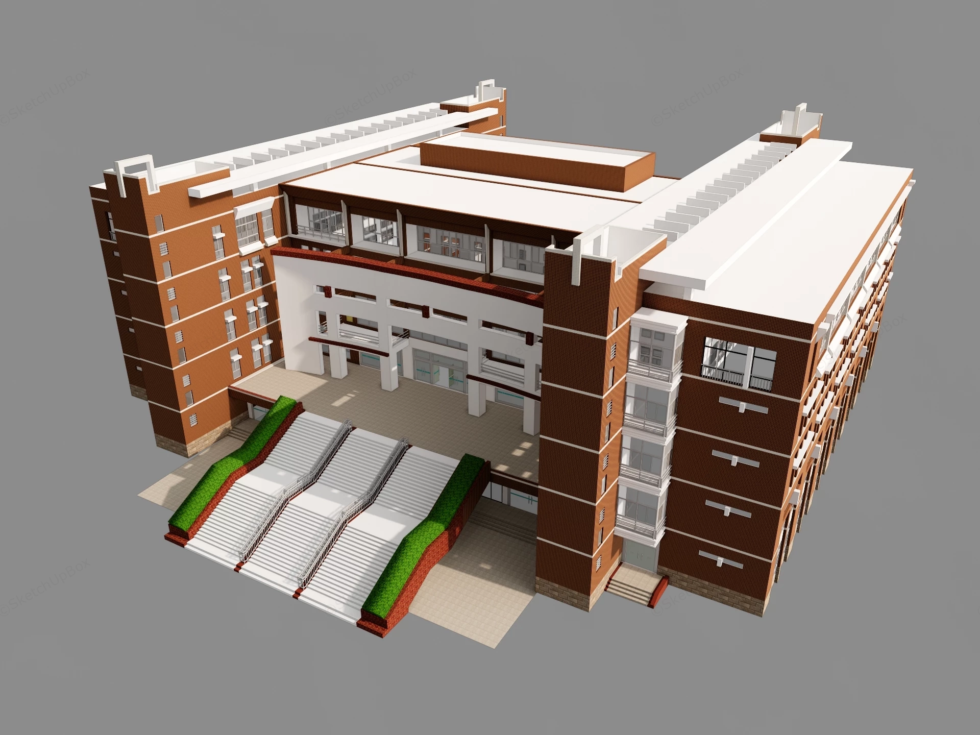University Library Architecture Exterior sketchup model preview - SketchupBox