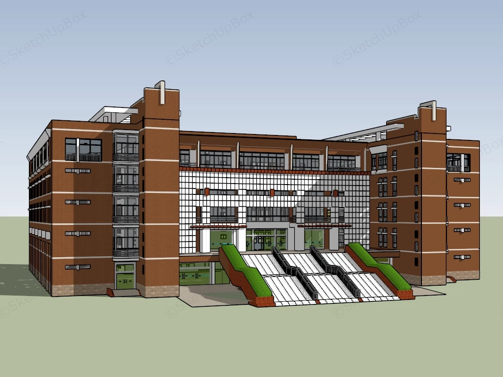 University Library Architecture Exterior sketchup model preview - SketchupBox