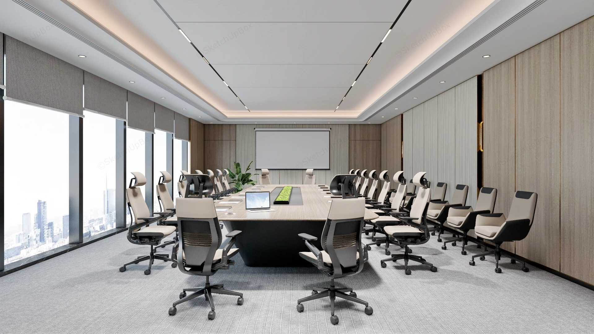 Minimalist Conference Room Interior Design sketchup model preview - SketchupBox