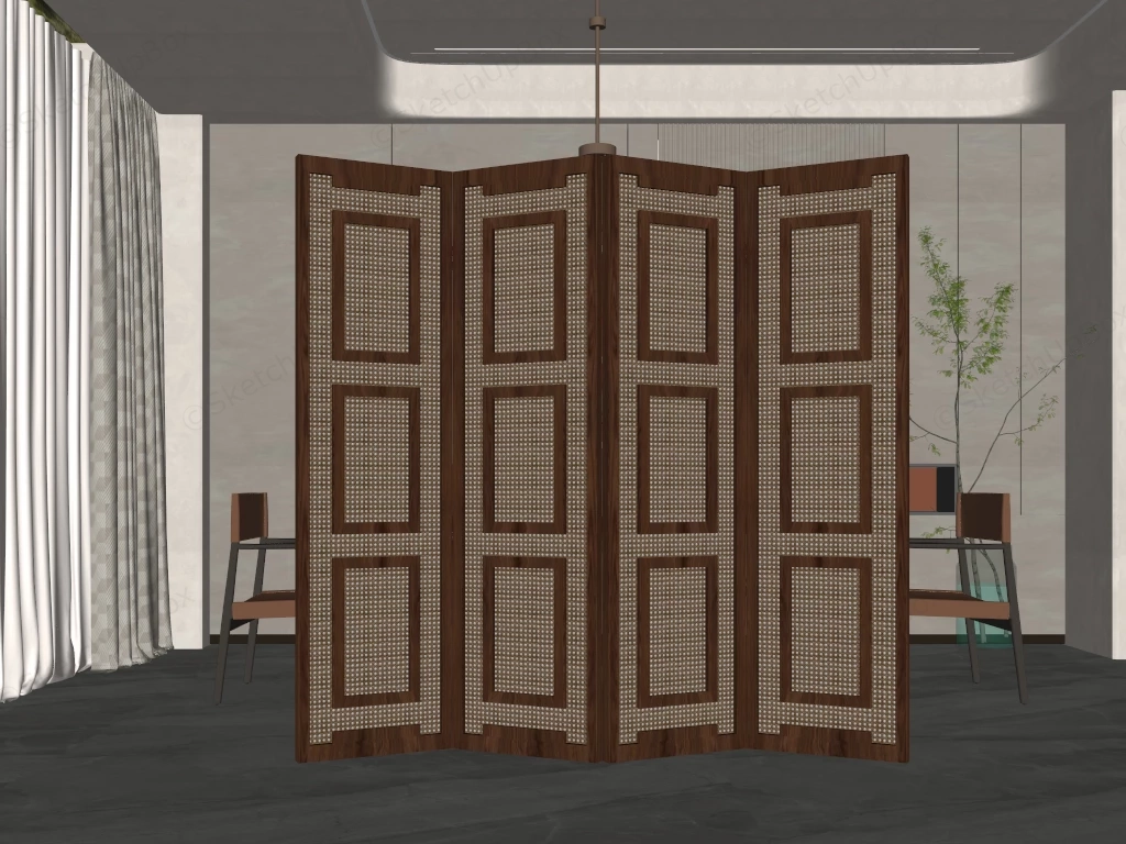 4 Panel Dining Room Divider sketchup model preview - SketchupBox