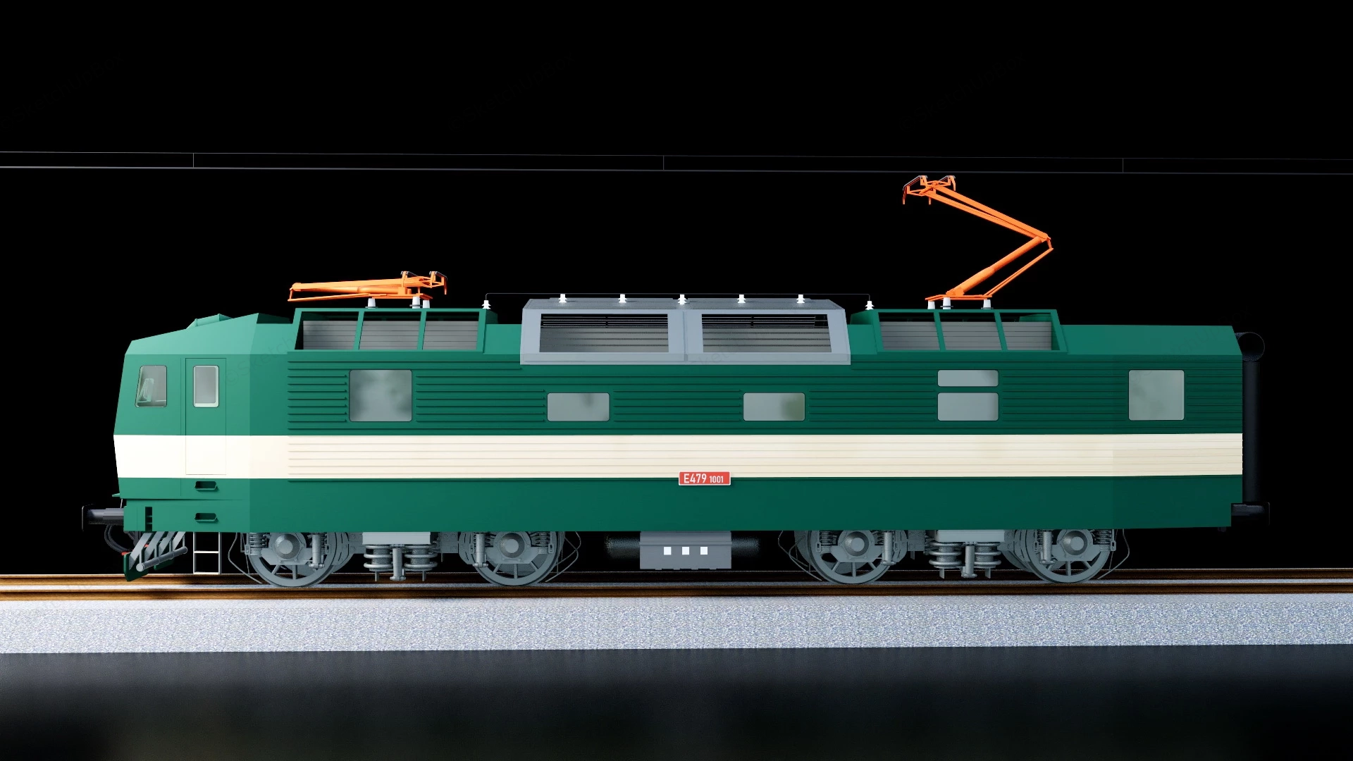 Old Electric Locomotive sketchup model preview - SketchupBox