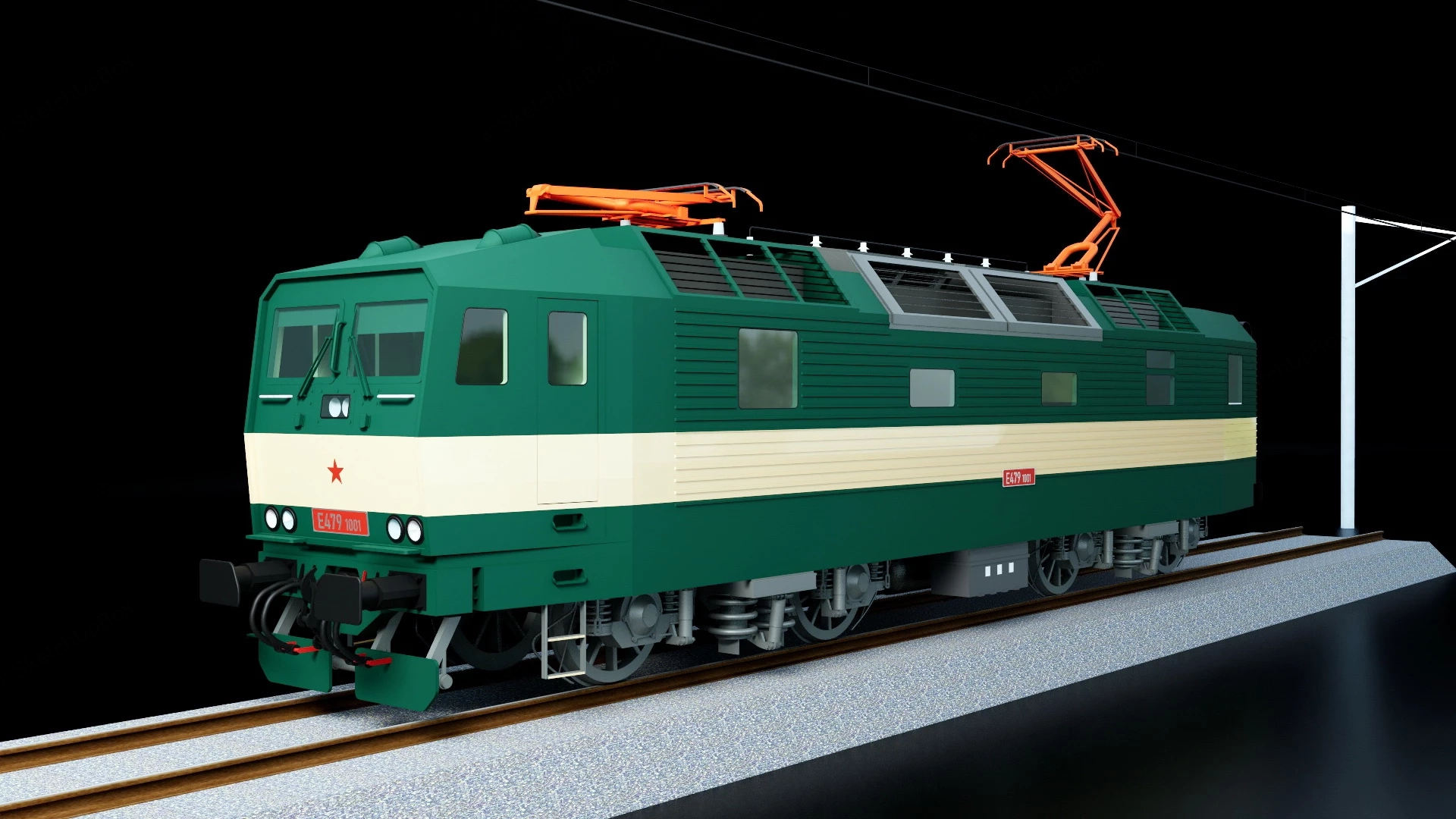Old Electric Locomotive sketchup model preview - SketchupBox