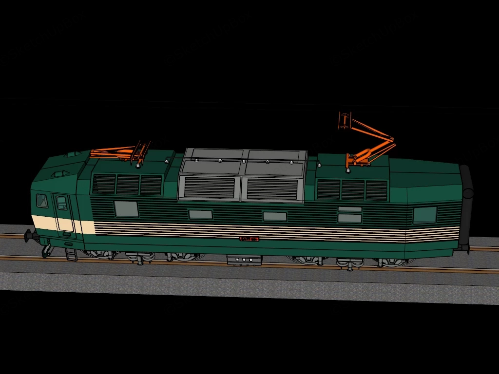 Old Electric Locomotive sketchup model preview - SketchupBox