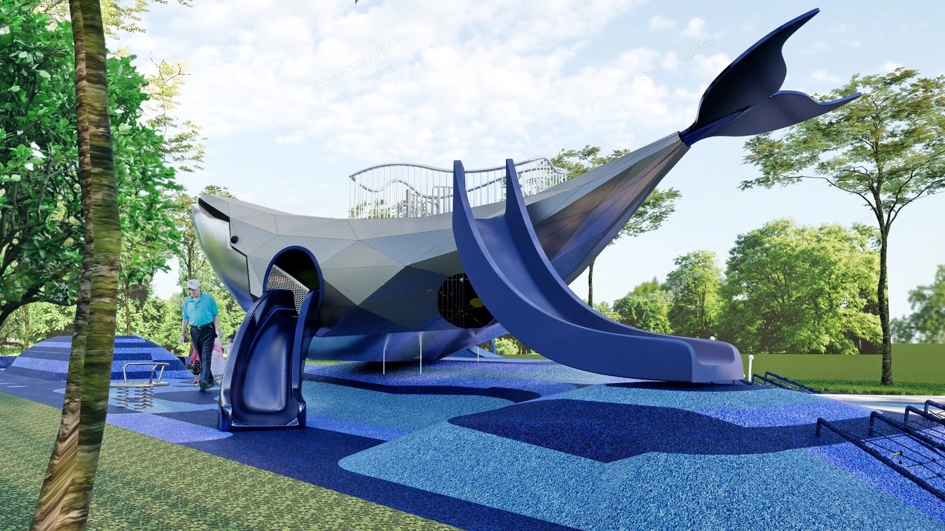 Whale Theme Playground sketchup model preview - SketchupBox