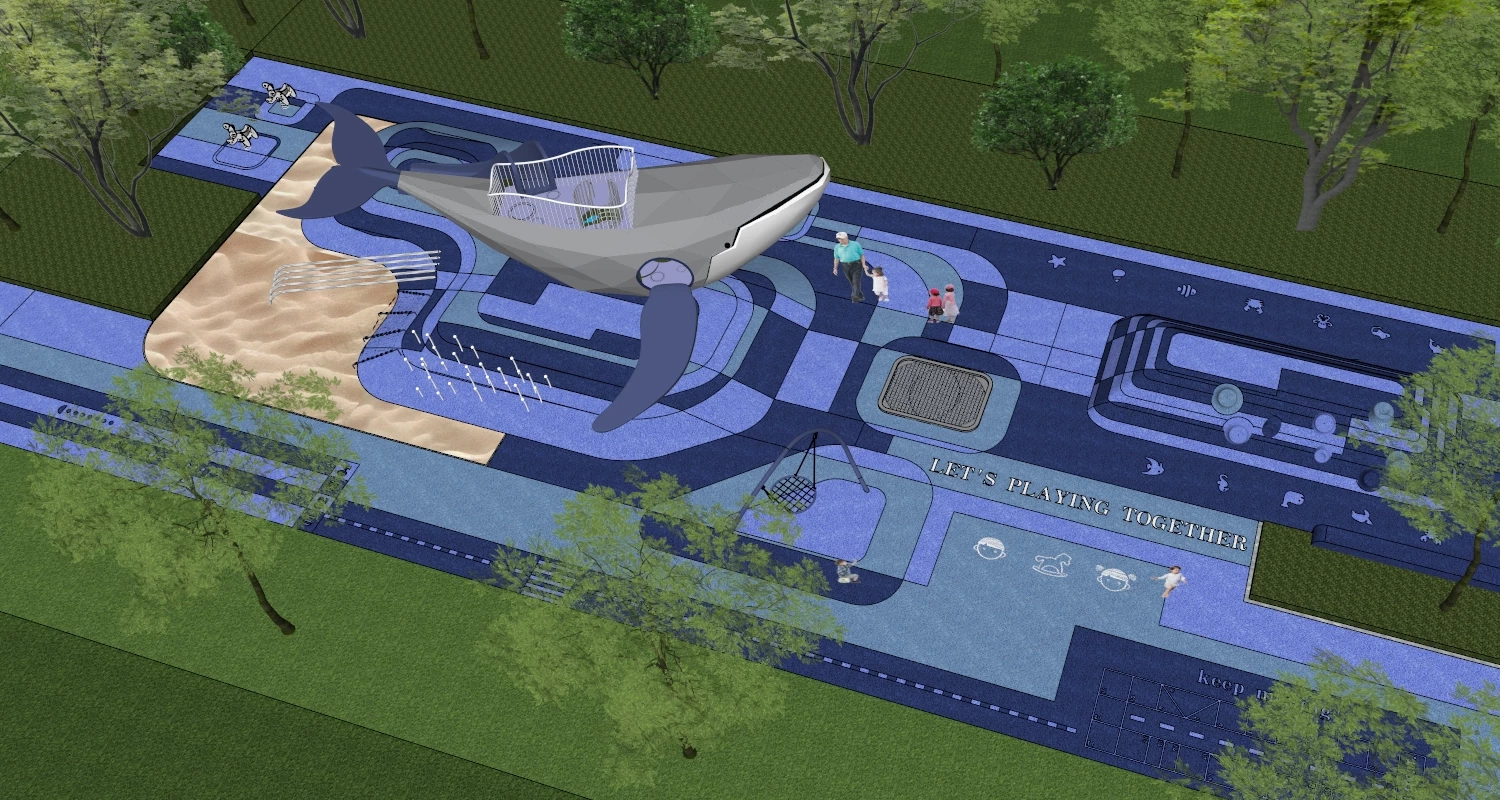 Whale Theme Playground sketchup model preview - SketchupBox