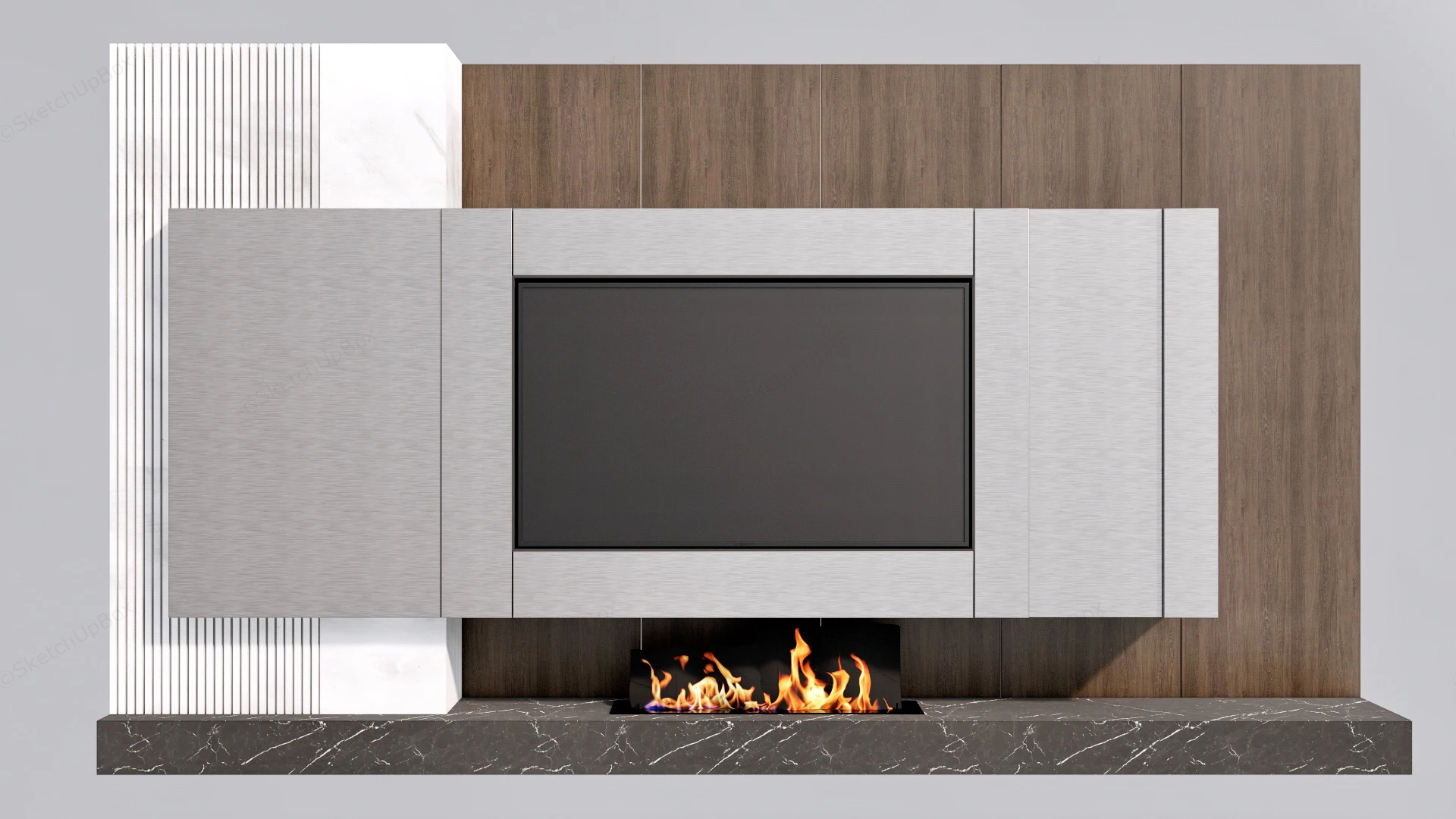 Living Room TV Accent Wall sketchup model preview - SketchupBox