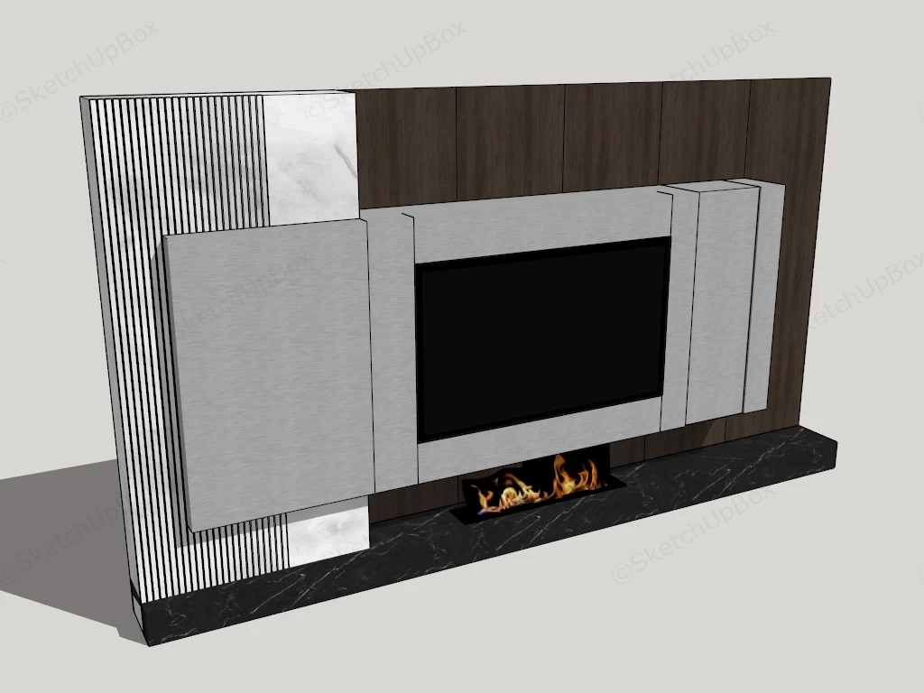 Living Room TV Accent Wall sketchup model preview - SketchupBox