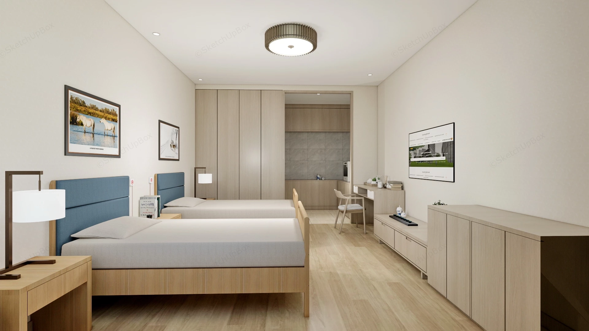 Nursing Home Room Design sketchup model preview - SketchupBox