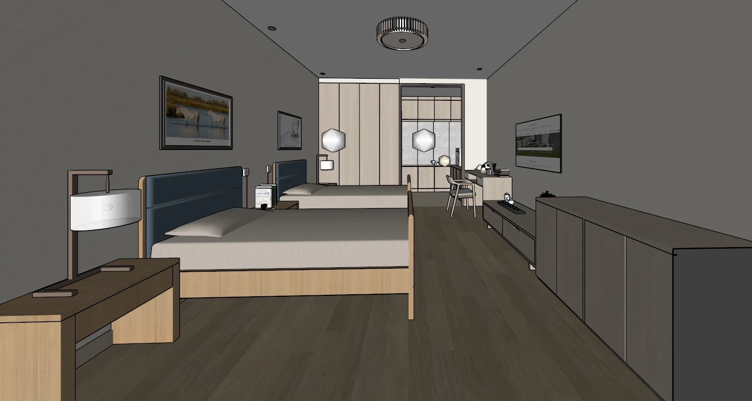 Nursing Home Room Design sketchup model preview - SketchupBox