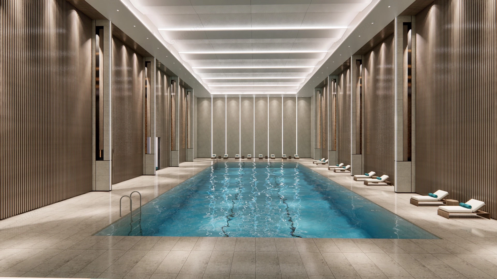 Indoor Swimming Pool Design sketchup model preview - SketchupBox