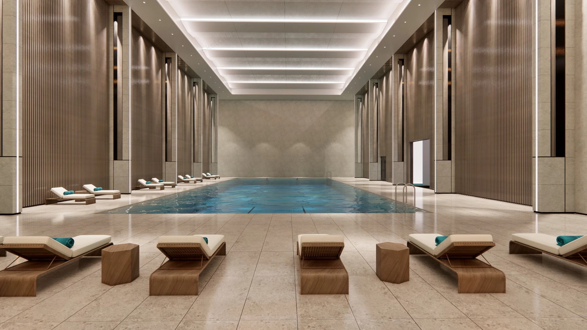 Indoor Swimming Pool Design sketchup model preview - SketchupBox