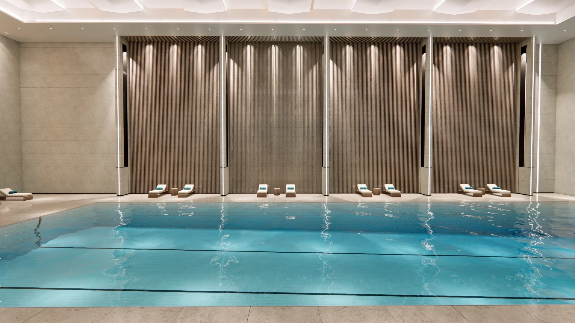 Indoor Swimming Pool Design sketchup model preview - SketchupBox