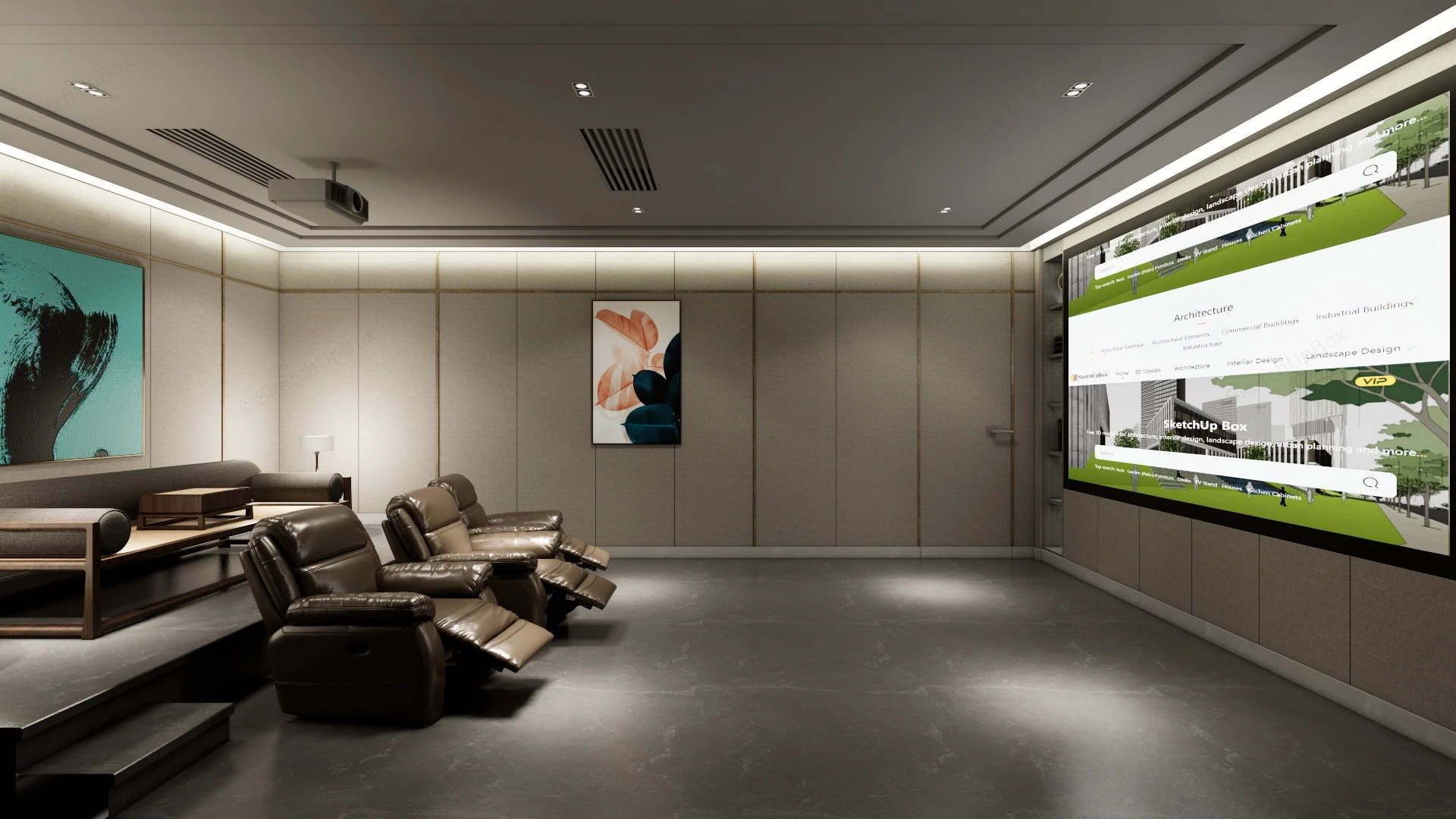 Home Movie Theater Room Idea sketchup model preview - SketchupBox
