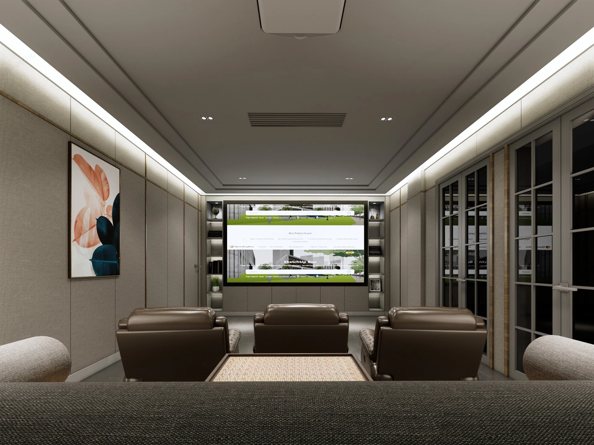 Home Movie Theater Room Idea sketchup model preview - SketchupBox
