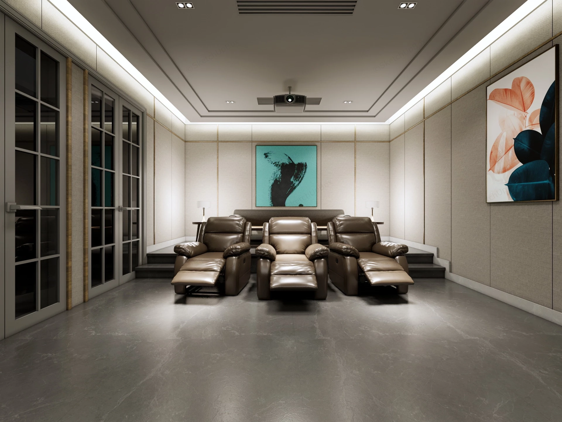 Home Movie Theater Room Idea sketchup model preview - SketchupBox