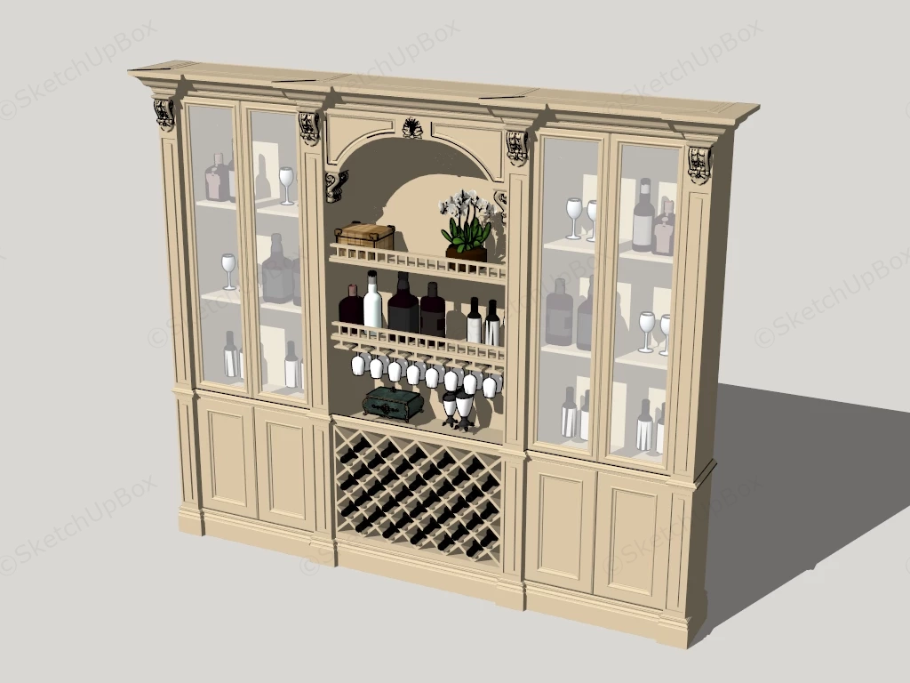 Large Bar Cabinet sketchup model preview - SketchupBox