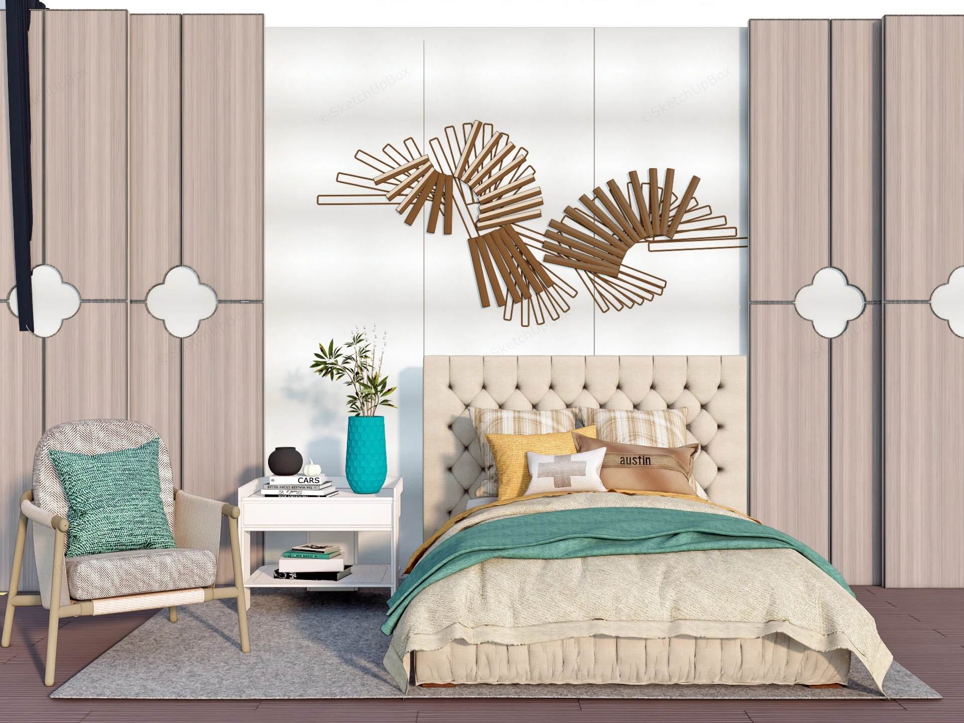 Bedroom Accent Wall Idea sketchup model preview - SketchupBox