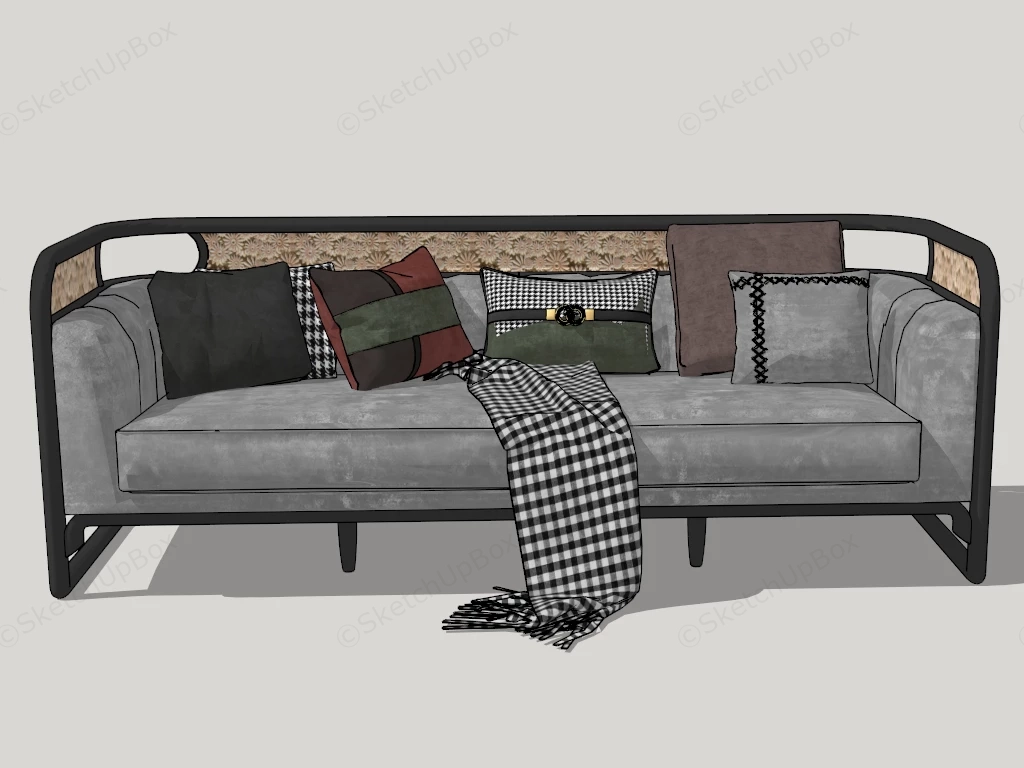 Modern Vintage Couch sketchup model preview - SketchupBox