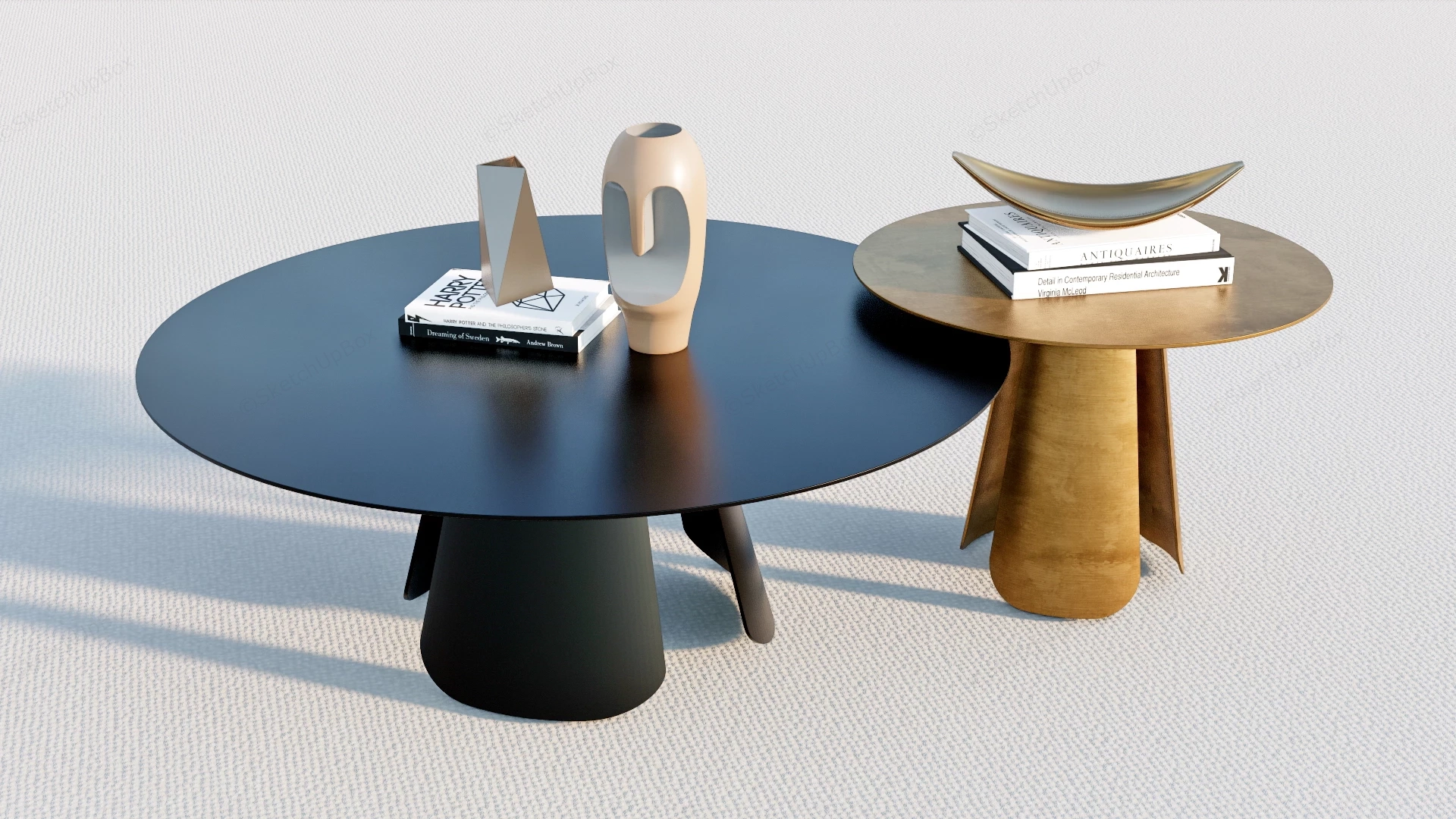 Modern Minimalist Nesting Coffee Table sketchup model preview - SketchupBox