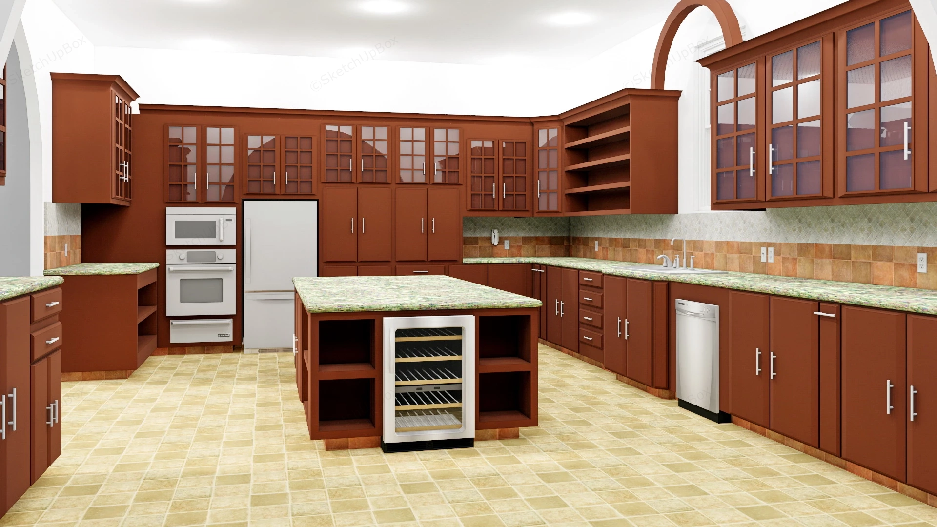Traditional Home Kitchen Design sketchup model preview - SketchupBox