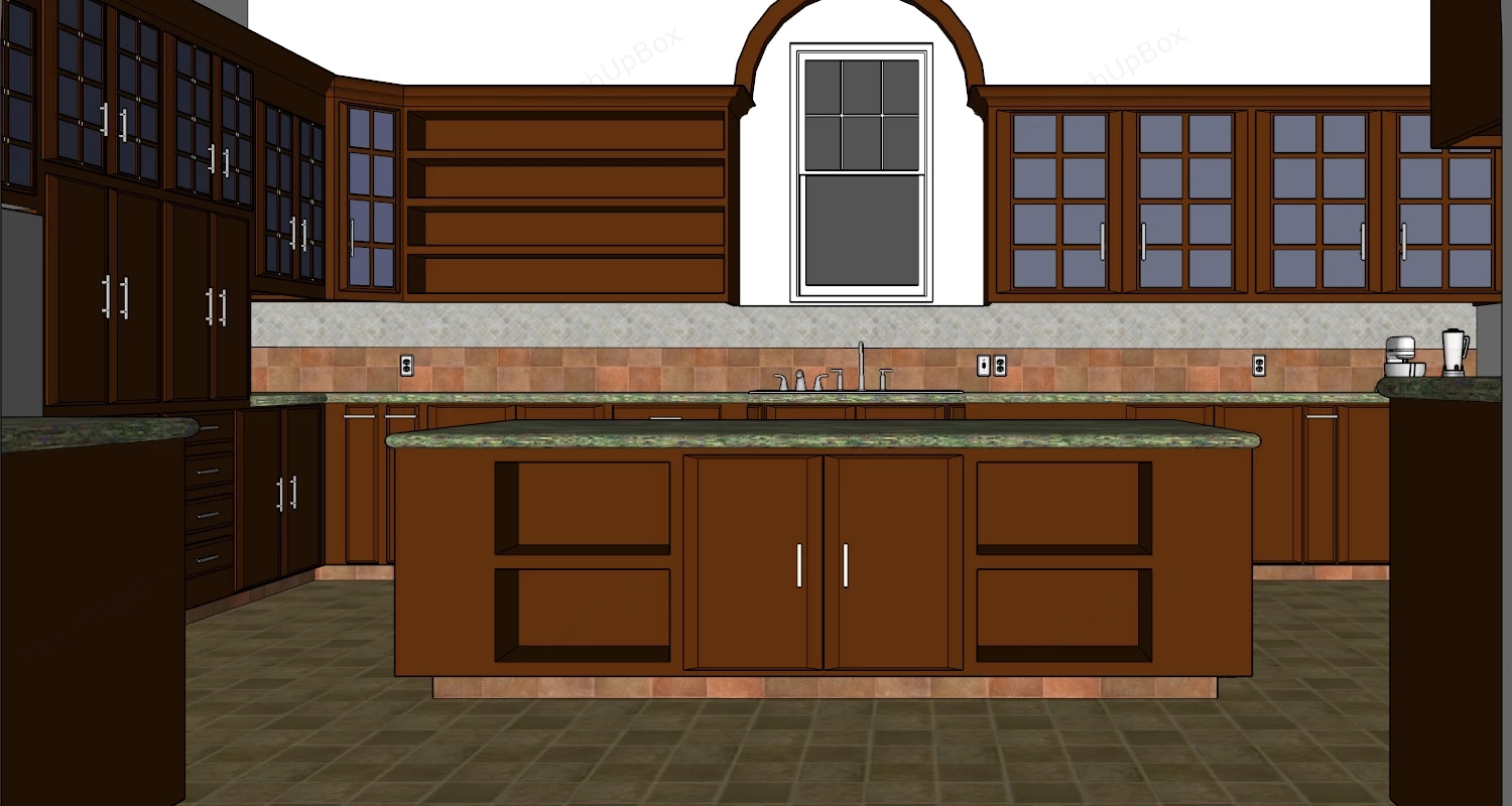 Traditional Home Kitchen Design sketchup model preview - SketchupBox