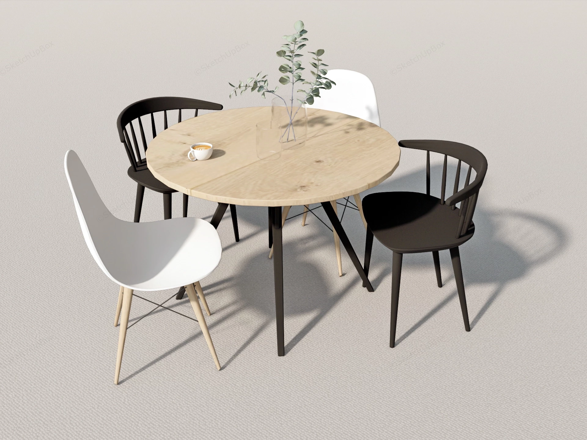 Casual Dining Table Set sketchup model preview - SketchupBox