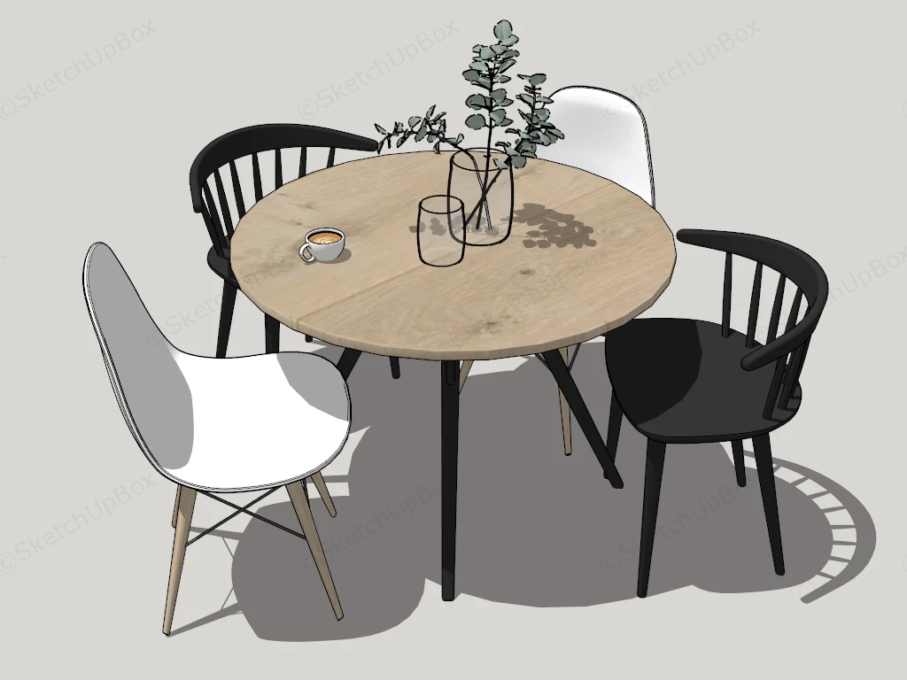 Casual Dining Table Set sketchup model preview - SketchupBox