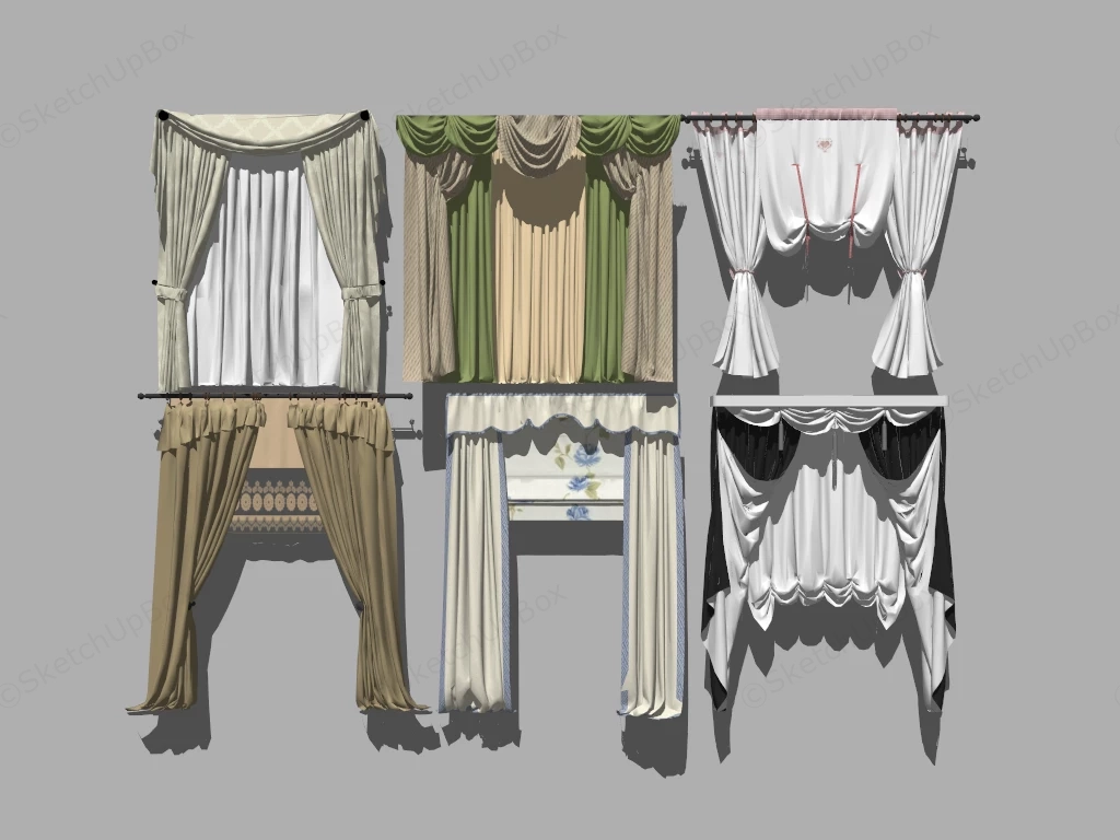 Window Curtain Design Ideas sketchup model preview - SketchupBox