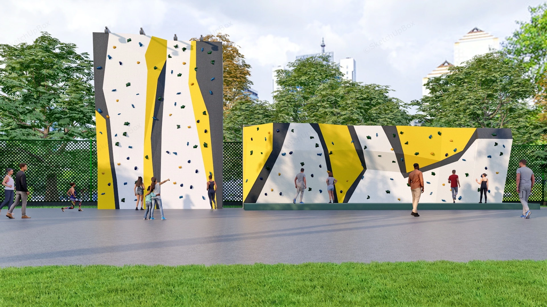 Outdoor Climbing Wall sketchup model preview - SketchupBox
