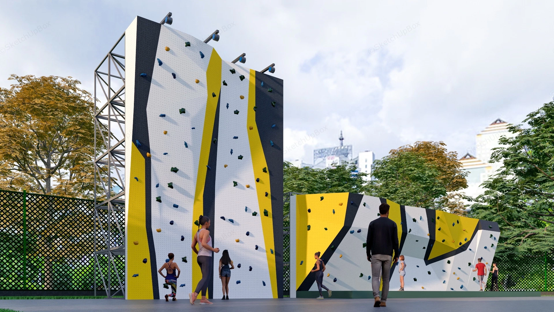 Outdoor Climbing Wall sketchup model preview - SketchupBox