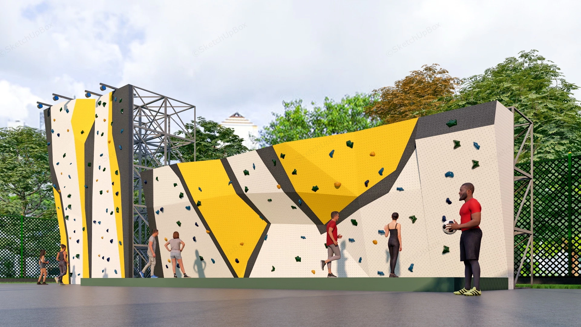 Outdoor Climbing Wall sketchup model preview - SketchupBox