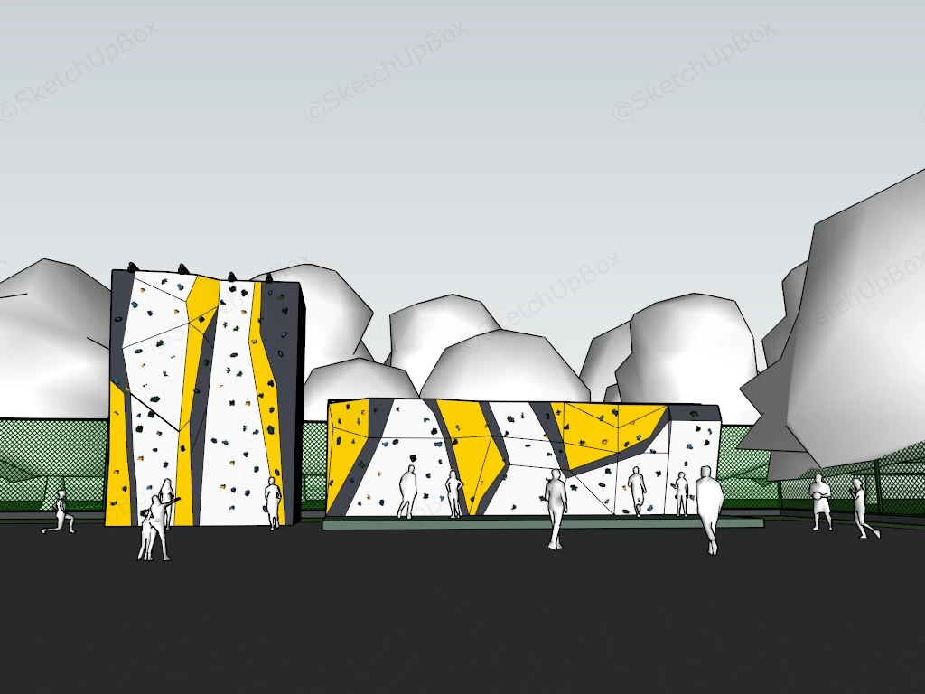 Outdoor Climbing Wall sketchup model preview - SketchupBox