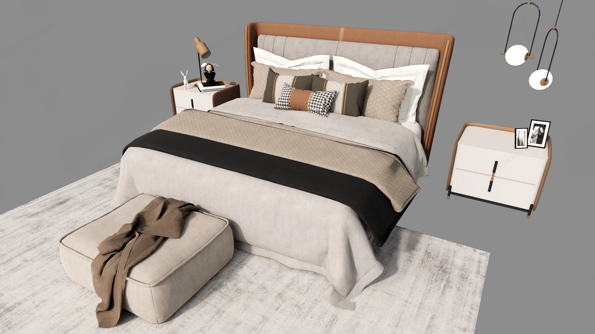 3 Piece Bedroom Set sketchup model preview - SketchupBox