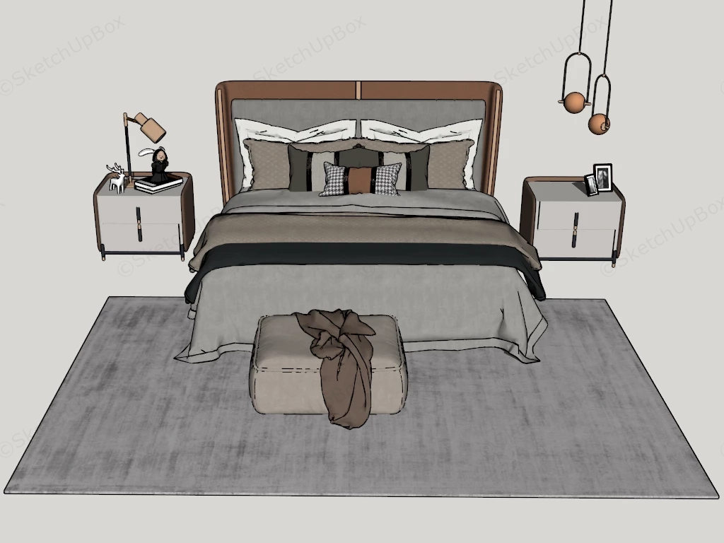 3 Piece Bedroom Set sketchup model preview - SketchupBox