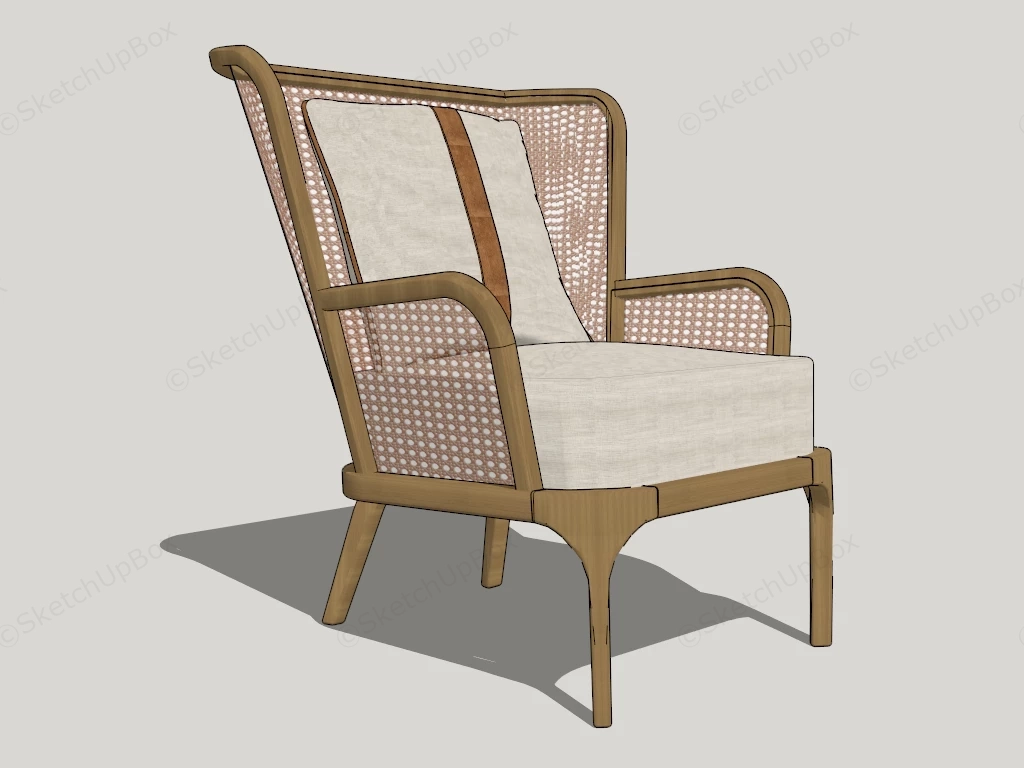 Wood Rattan Armchair sketchup model preview - SketchupBox