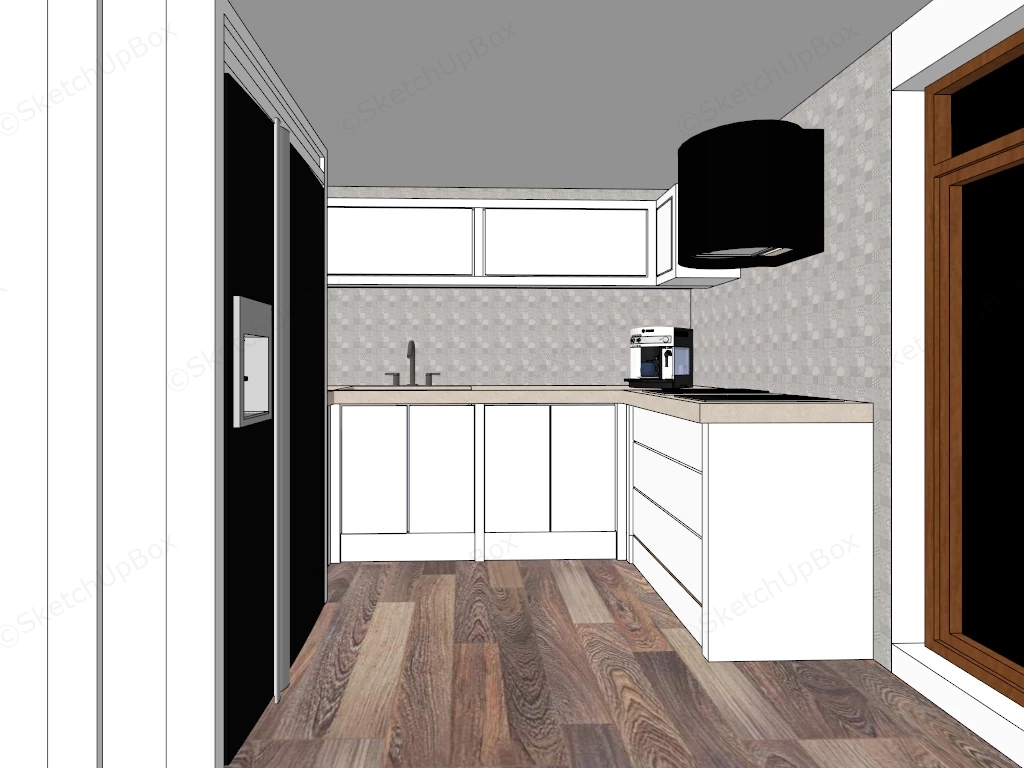 Modern Small Apartment Kitchen sketchup model preview - SketchupBox