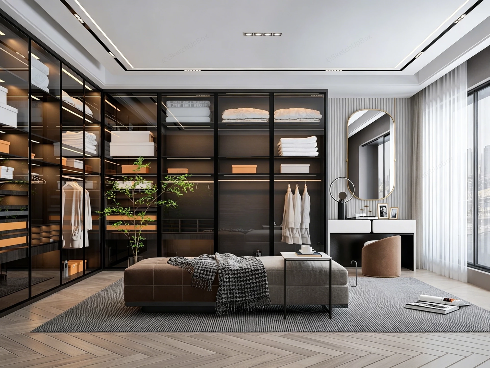 Luxury Closet Dressing Room sketchup model preview - SketchupBox