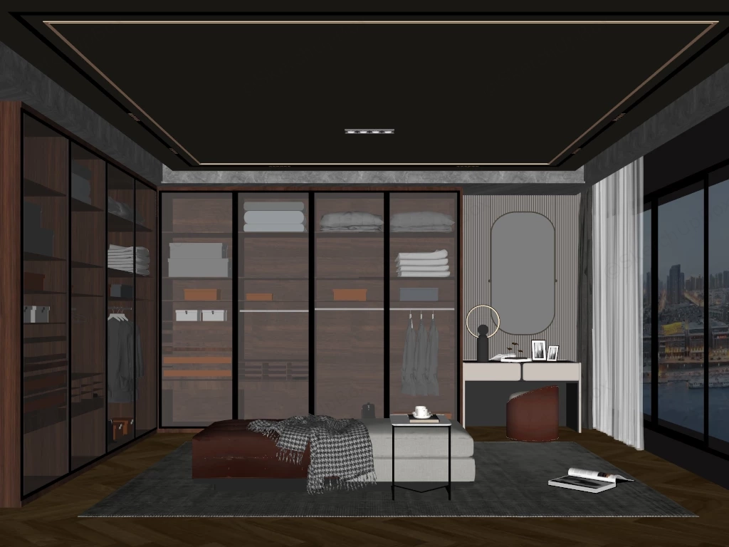 Luxury Closet Dressing Room sketchup model preview - SketchupBox