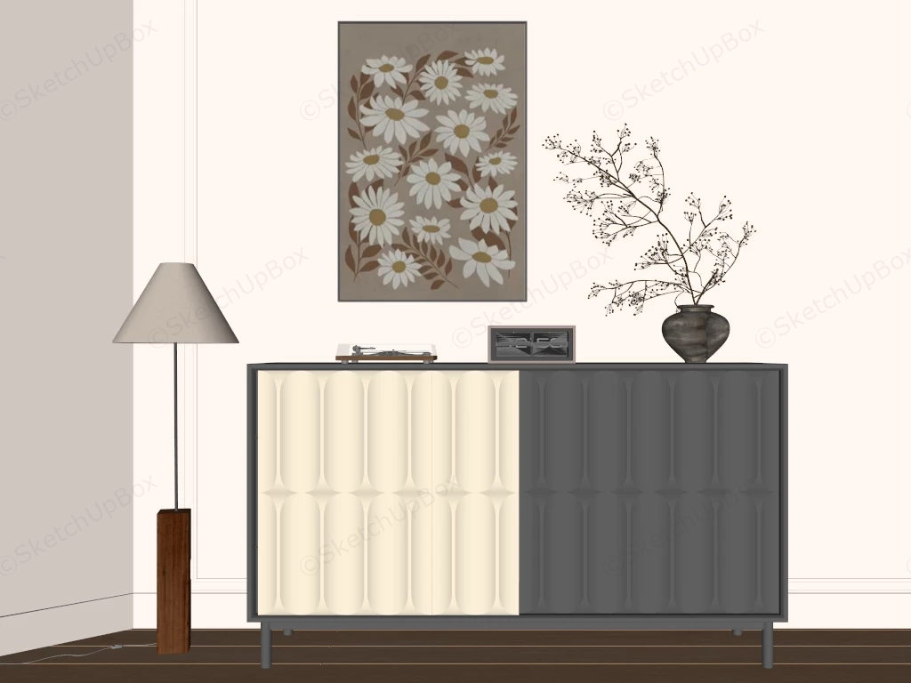 Modern Two Tone Accent Cabinet sketchup model preview - SketchupBox
