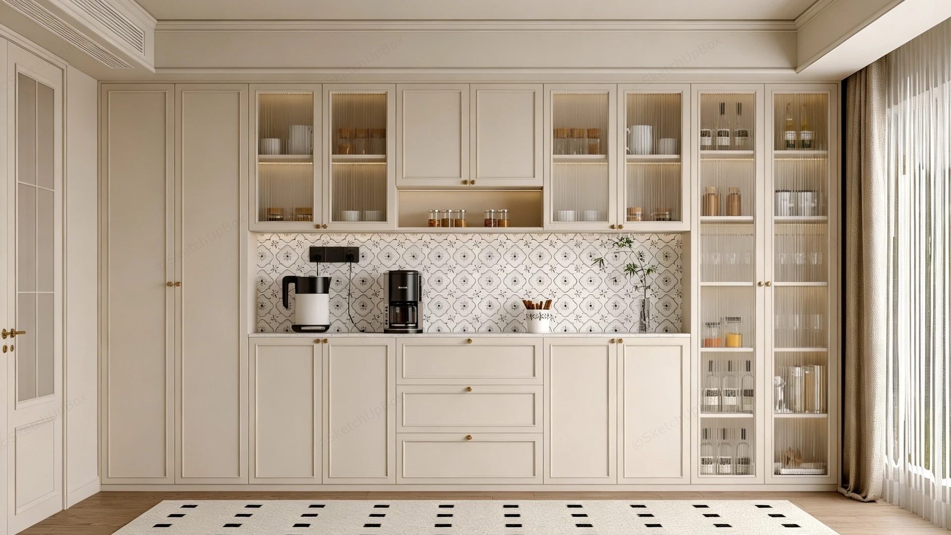 Built In Kitchen Cupboard sketchup model preview - SketchupBox
