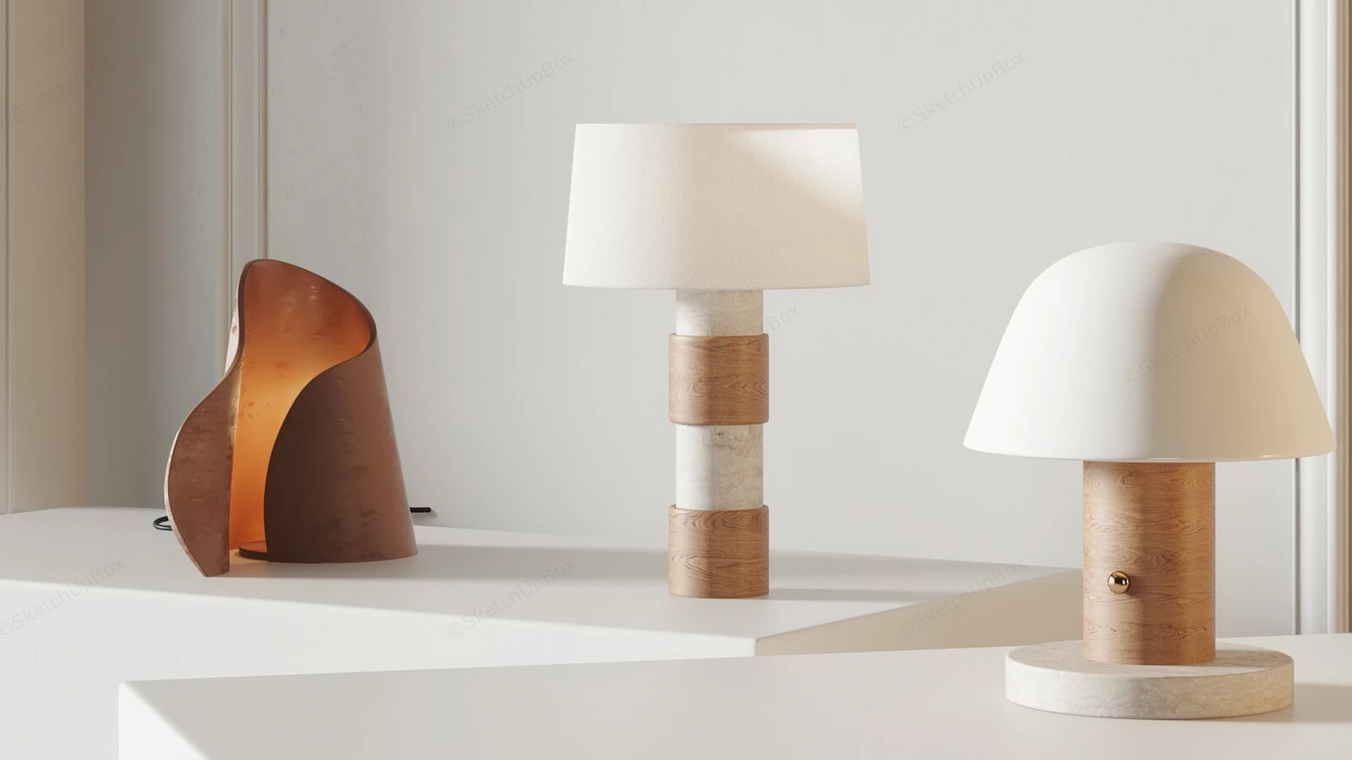 Bedroom Night Table Lamps sketchup model preview - SketchupBox
