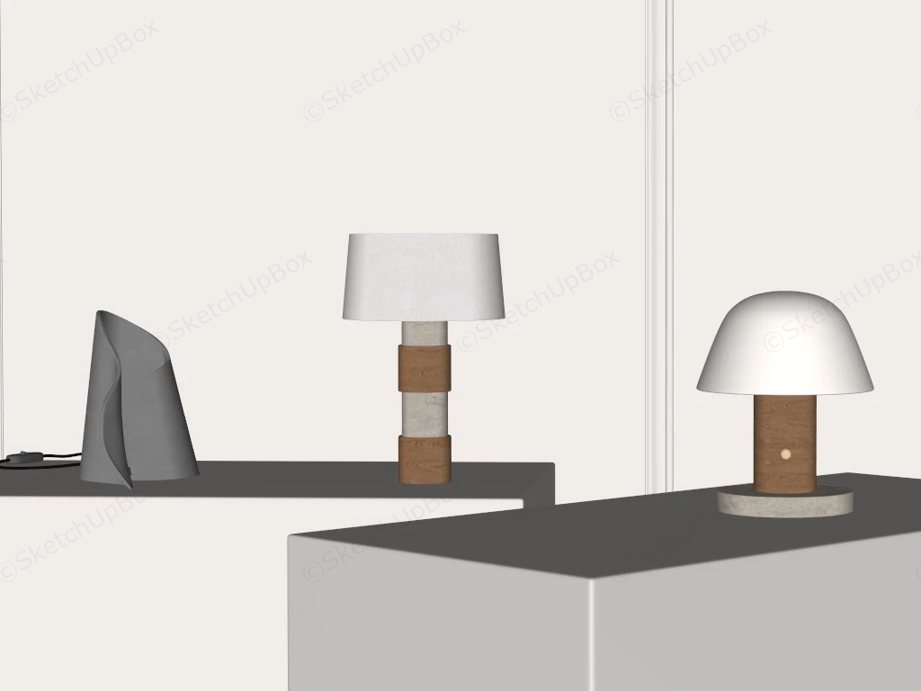 Bedroom Night Table Lamps sketchup model preview - SketchupBox