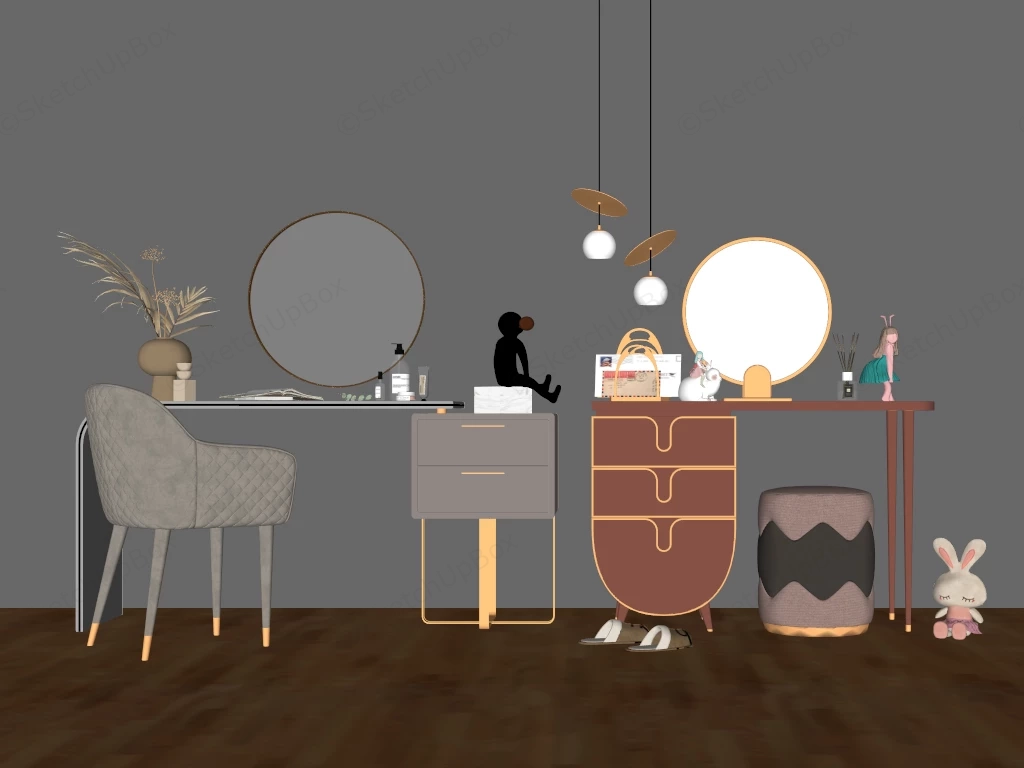 Aesthetic Dressing Tables sketchup model preview - SketchupBox