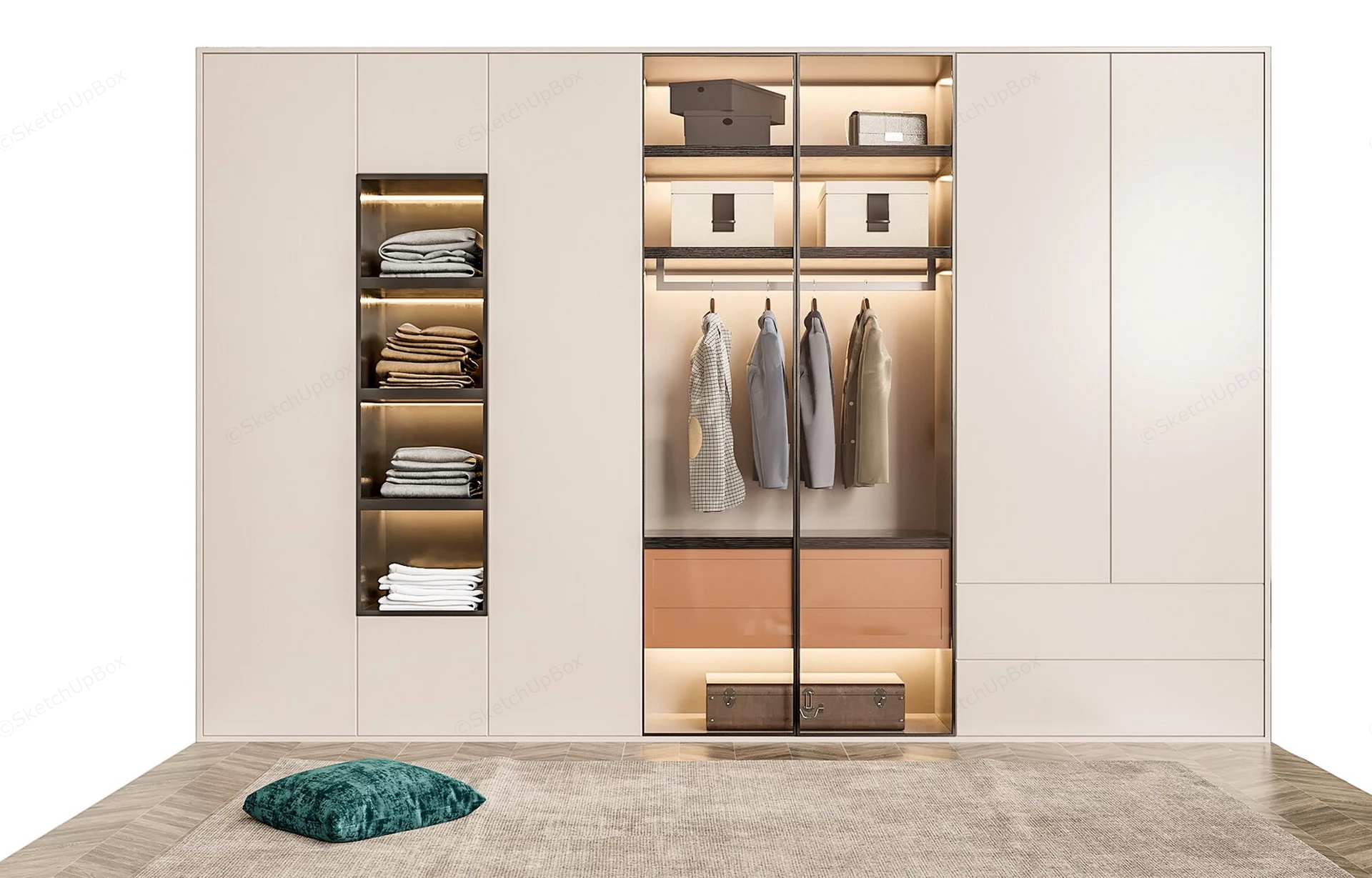 Modern Wardrobe For Bedroom sketchup model preview - SketchupBox