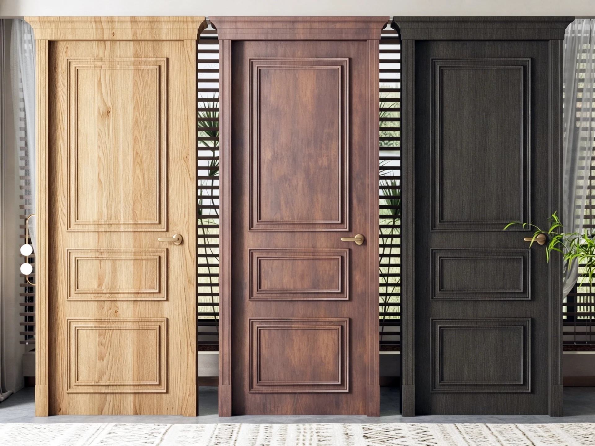 Wood Panel Doors sketchup model preview - SketchupBox