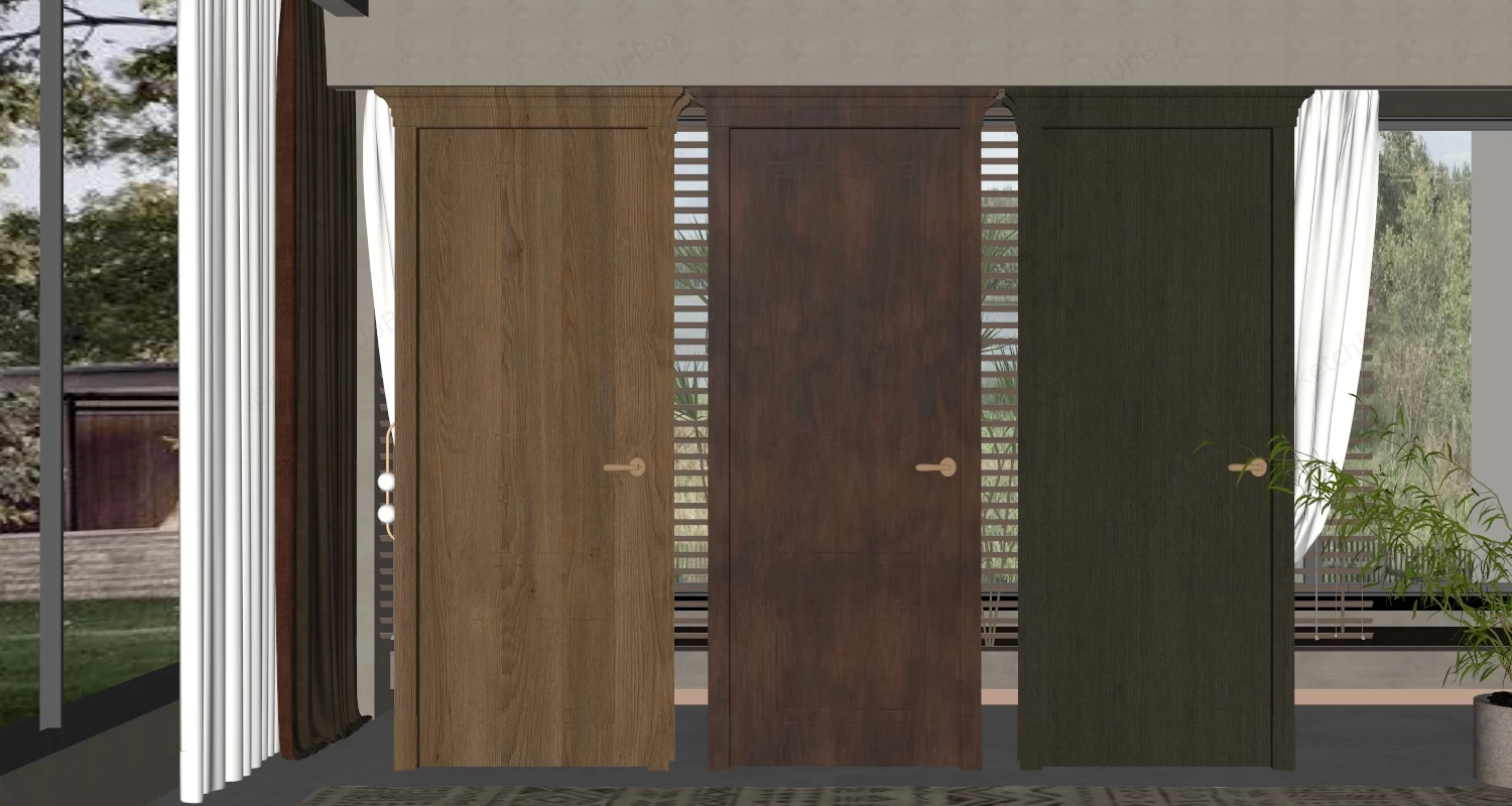 Wood Panel Doors sketchup model preview - SketchupBox