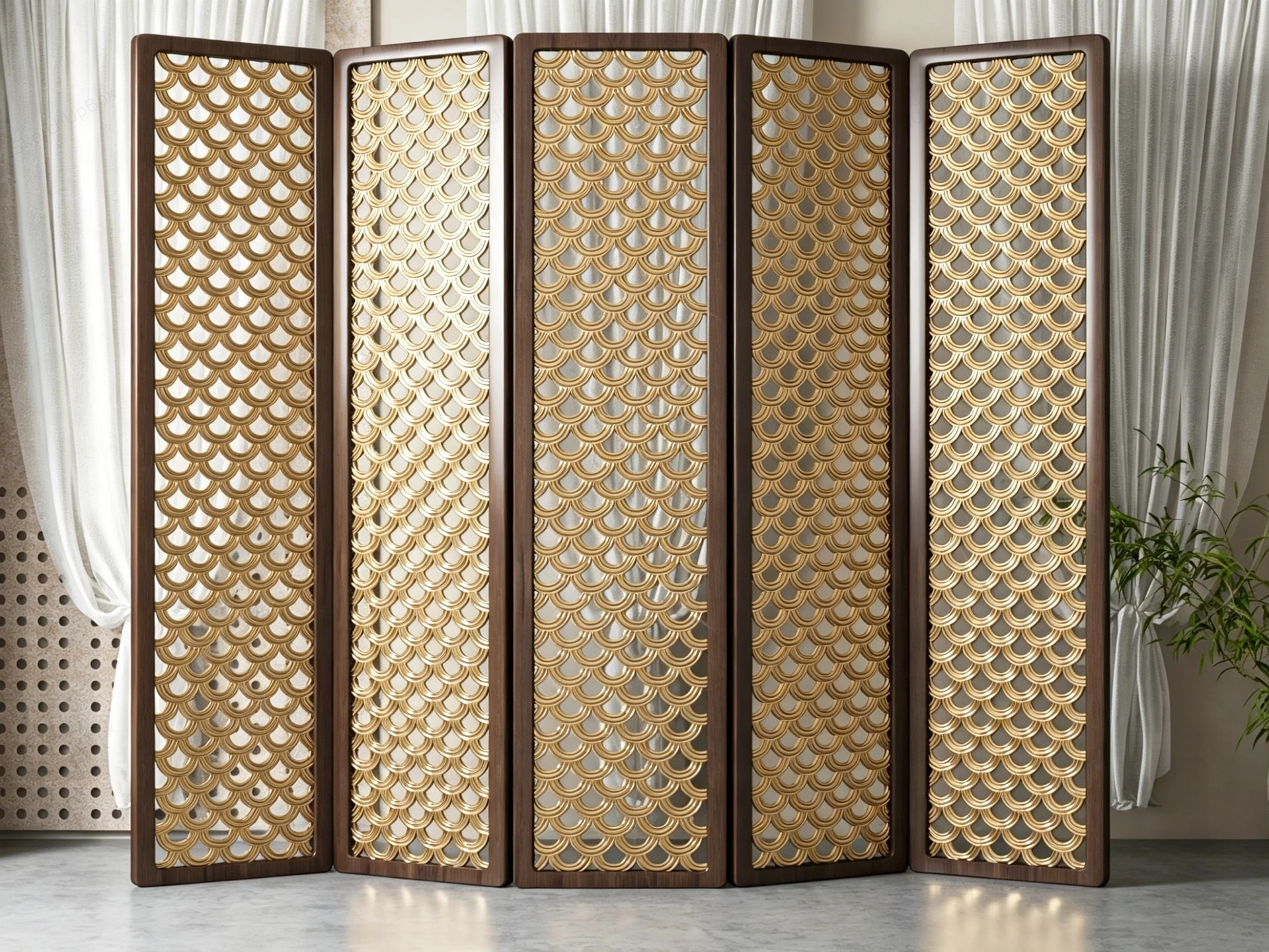 5 Panel Room Divider sketchup model preview - SketchupBox