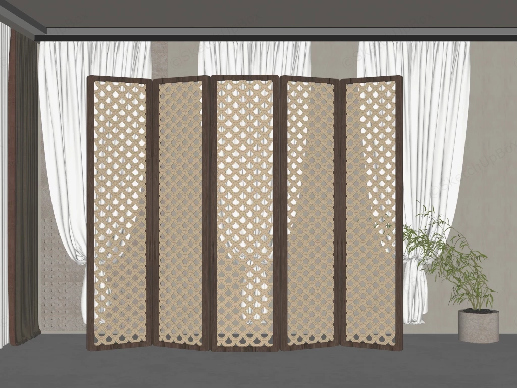 5 Panel Room Divider sketchup model preview - SketchupBox