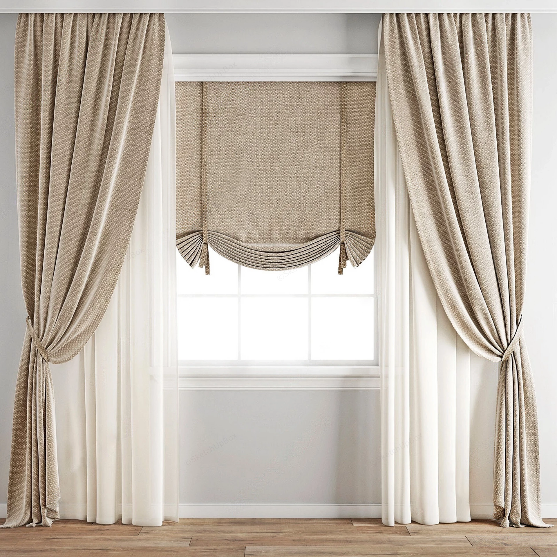 Living Room Curtain Designs sketchup model preview - SketchupBox