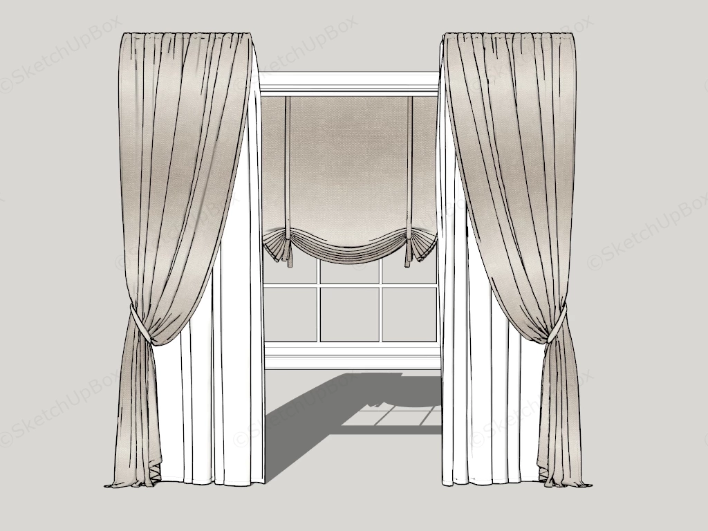 Living Room Curtain Designs sketchup model preview - SketchupBox